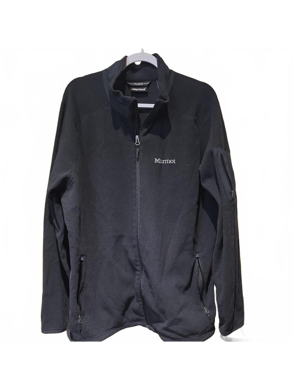 VTG Marmot Jacket Mens XXL Gray Polartec Fleece Full Zip Outdoor Hiking 2012